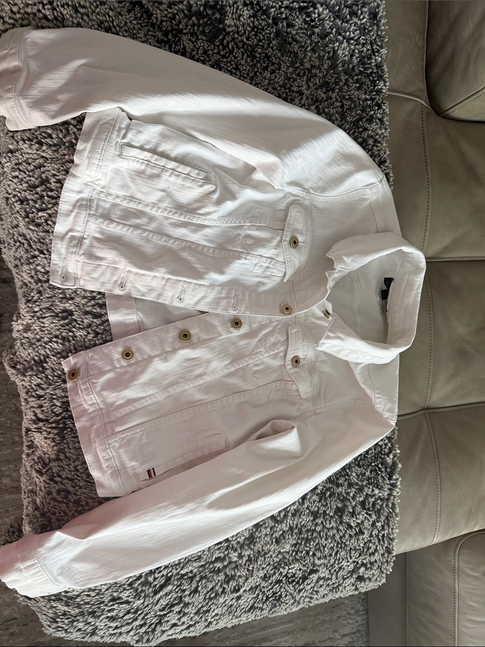 White  Denim Jacket - Classic Button-Up